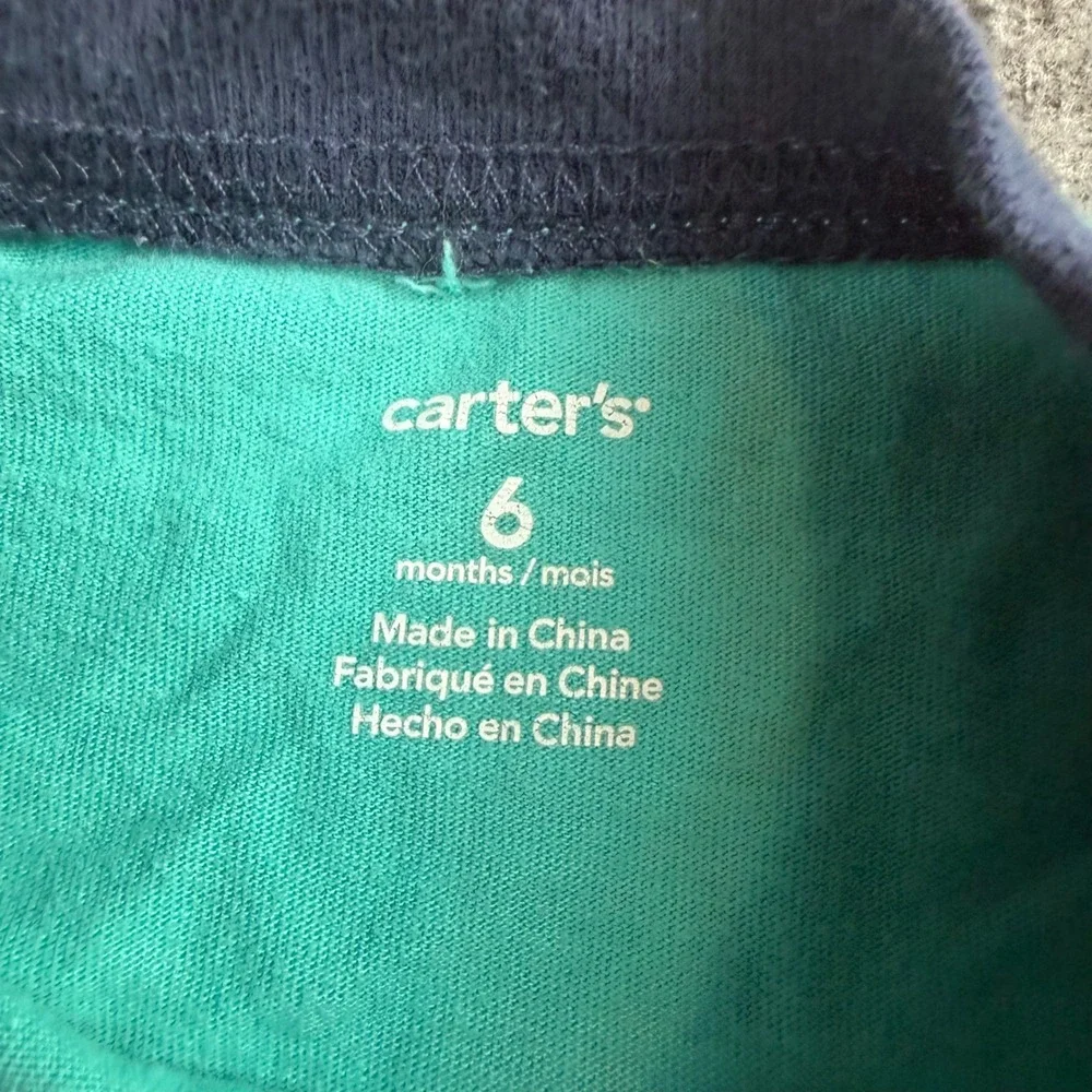 Carter's Romper Baby‎ 6 Months Teal Navy Blue Whale Octopus Nautical One Piece